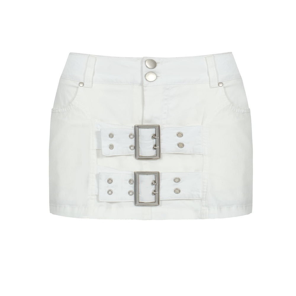 Kaspar Cargo Skirt - White