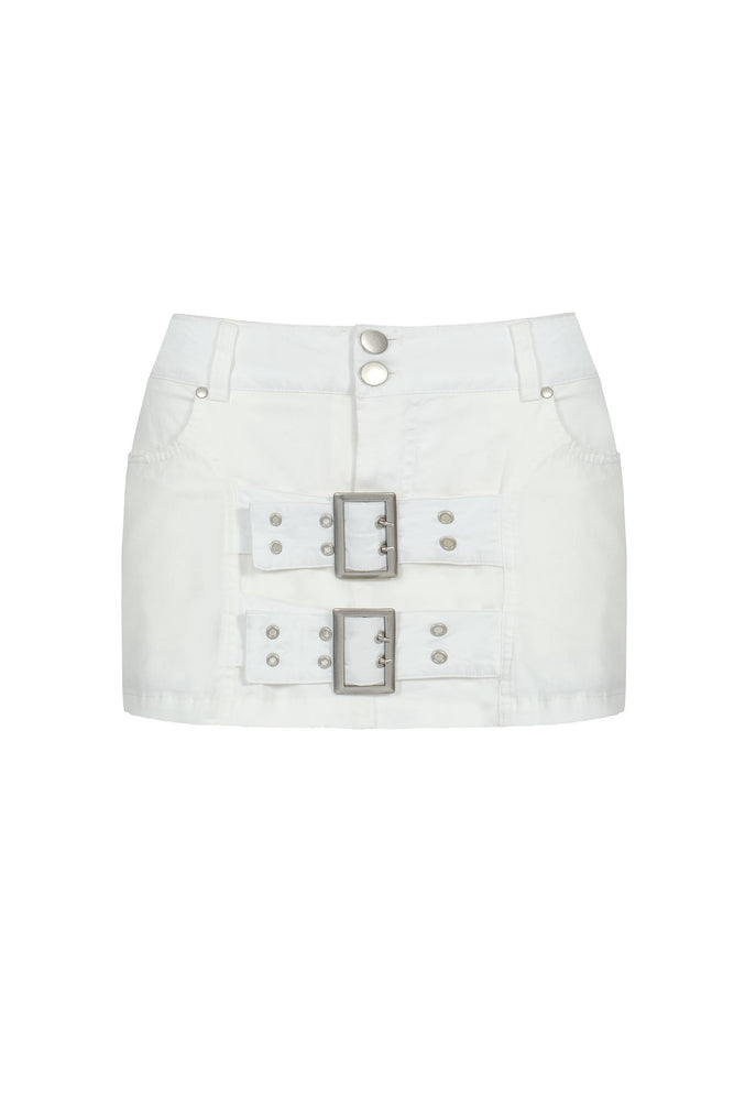 Kaspar Cargo Skirt - White